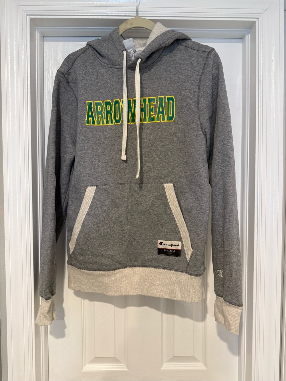 Champion Gray ‘Arrowhead’ Hooded‎ Sweatshirt size Small